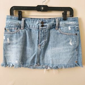 A&F Raw Hem Denim Skirt